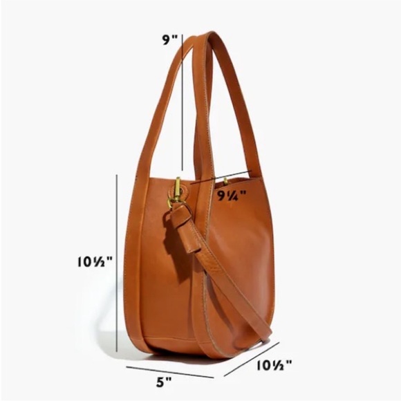 Madewell Sydney Leather Crossbody Bag Burnished Caramel Convertible - Picture 7 of 12